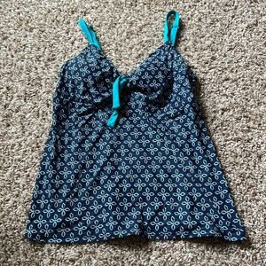 Women’s BEACH HOUSE Blue Flower Design Tankini Top